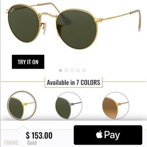 Gold/Green Classic Polarized Round RayBans